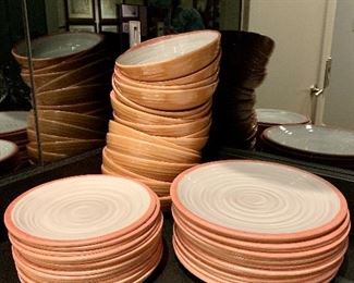 $200 Set of TarHong melamine plates and bowls - 16 bowls, 16 salad plates, 16 dinner plates