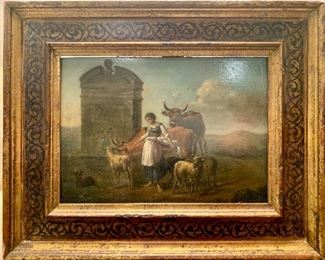 Detail; One of pair of small original oil rural scenes