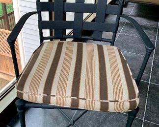 Detail; Metal powder coated armchairs