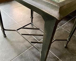 Detail; metal and glass occasional table
