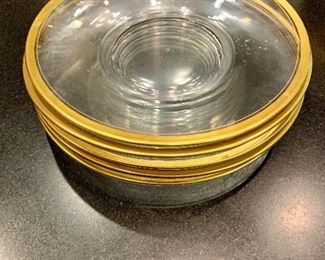 $40 Six gold rimmed salad plates; 8.25"D