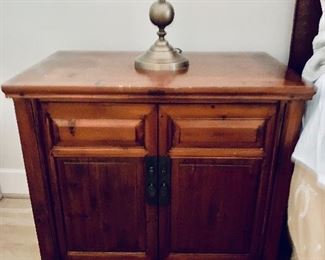 Asian inspired side table. 1 of 2 available. 30.5W x 19D x 28H