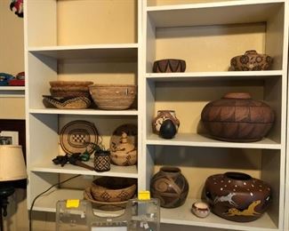 Pottery, woven baskets