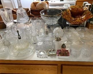 Crystal glassware & serving dishes