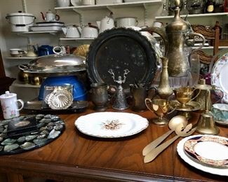 Metal serving dishes