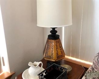 Vintage lamp, ceramic pitcher