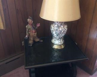 end table and lamp