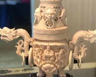 Resin Faux Ivory Incense Burner