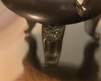 Asian Brass incense Burner Dragon 7"