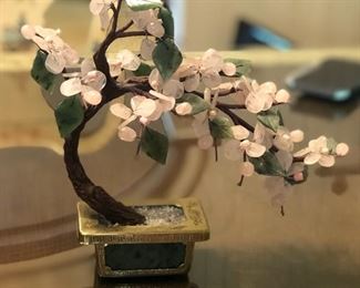 Japanese Cherry Blossom Jade Stone Bonsai Tree