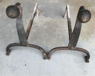 Make an offer: was $150. Antique hand forged knobbed andirons. 19H x 13W x 24L