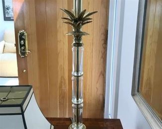 Make an offer: was $65. Brass based lamp with bamboo motif. 22H to socket base x 6sq base.