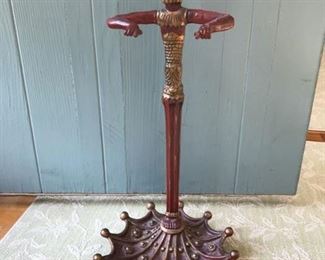 Make an offer: was $110. Whimsical man ready for inclement weather or not – umbrella stand/holder. 24H x 12W base. Very good condition.