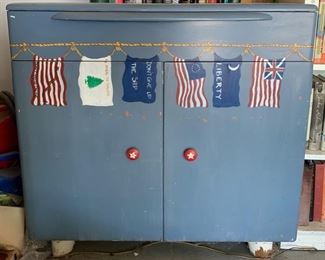 Make an offer: was $125. Shabby chic chest with nautical motif. 32H x 34W x 18D. 