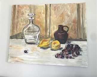 Make an offer: was $30. Still life painting on canvas is unframed. Good condition. 24H x 30W. 