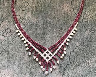 Vintage Diamond & Ruby Necklace