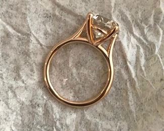 GORGEOUS Ladies Rose Gold Diamond Ring w GIA Certified 1.52ct D VS1 Excellent Cut Round Brilliant Diamond