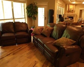 3 PC Leather reclining living room group