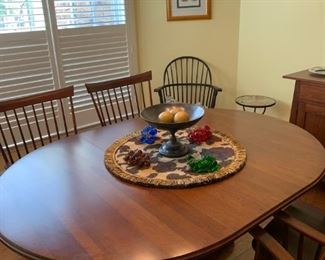 Ethan Allen Solid Cherry Table and Chairs with matching Sideboard