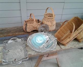 Mariposa Salad Platter, Wicker Baskets, and Other Household Decor