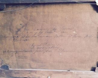 Louis Pisani Caravana Back of Painting