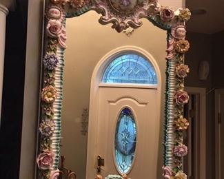Milan Italy /Tiche Limited Edition Porcelain Mirror - Beautiful. No breaks or chips. 50" H x 28" W
$12,500.