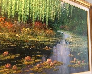 Gorgeous large oil on canvas "Lily Path"
by Edward Park (Florida) 36" x 48" $10,000.