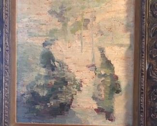 Oil on canvas signed A. Rieser 19" x 15" IMPRESSIONIST $1500.