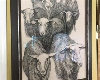 L. White Sheep Herd Charcoal on paper 28.5" x 21" $3,500.