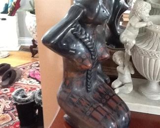 Large Pottery Piece NATIVE POTTERY Very Substantial Art Sculpture Look at all the Detail $1500.