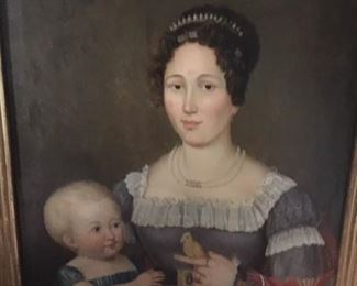 Early 19th Century Oil on canvas attributed to Franny Robert (France) - some minor repairs 31" x 24.5" $3,500.
