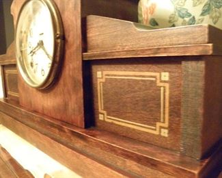 Antique WOOD Mantel Clock $375.