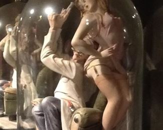 Vintage Capodimonte "DOCTORS DELIGHT" UNDER GLASS DOME 11'x7" $500.
