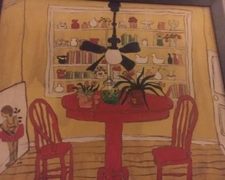 Oil on canvas folk art by Valerie Berlin 32"x28"
$3,000.00