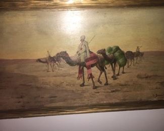 Orientalist oil on board 27"x13" unknown artist
$800.00