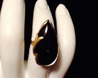 14k GOLD Ring with huge Onyx $650.