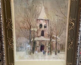 Artwork in very old frame. Print. 24 x 30. $225.