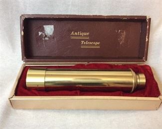 Antique Brass Telescope with original box $200.
