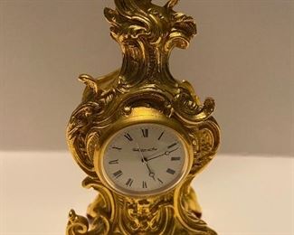 Brass Table Clock 5.5" High Collection D'Art Italian $ 100.