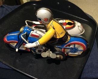 Vintage Toy Wind-up Motorcycle with side car $65.