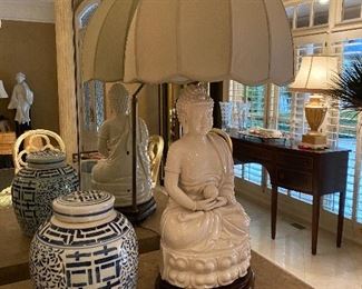Pair of Buddha Lamps