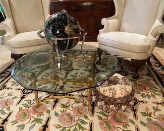 Brass Rams Head Coffee Table