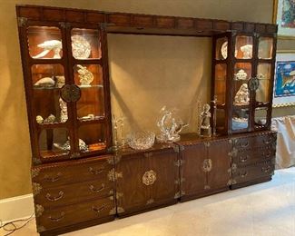 Large Scale Asian style Display Cabinet (has optional mirrored panels for the middle )