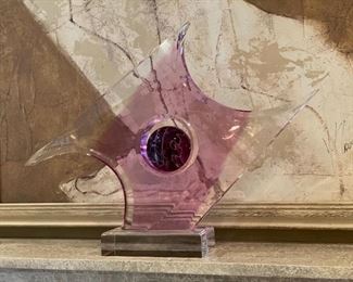 Artist Signed Lucite Sculpture
