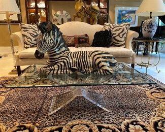 Lucite Base Coffee Table