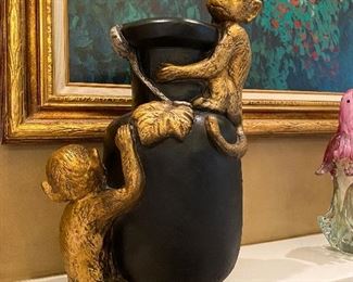 Decorative Monkey Vase