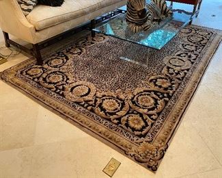 Hand Woven Wool Leopard Print Rug