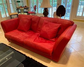 Studio Mascheroni Red Leather Sofa