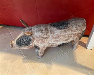 Large Wooden Pig