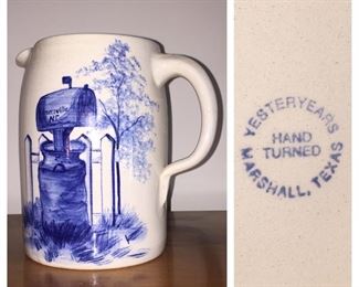 Marshall Texas Cobalt Decorated Pitcher(Kernersville, N.C.)